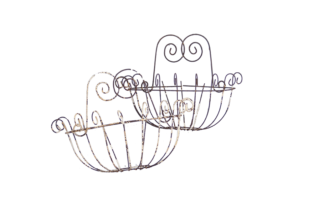 Pair of Wrought Iron Wall Baskets