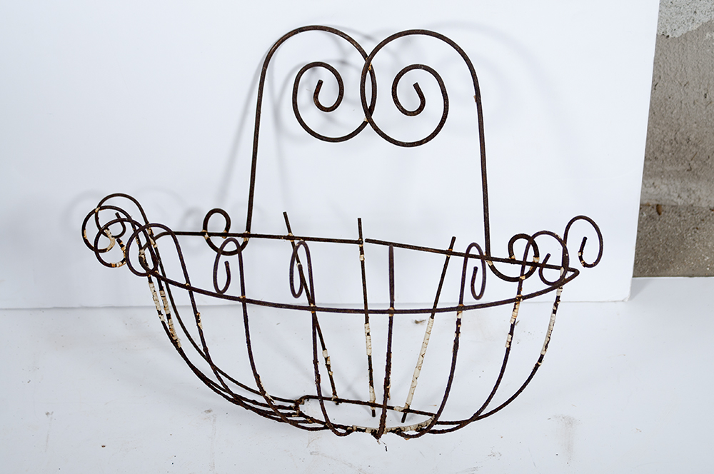 Pair of Wrought Iron Wall Baskets