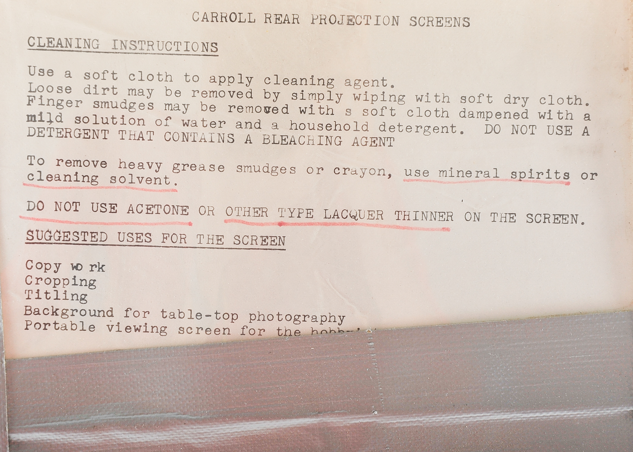 Vintage Projector Screen