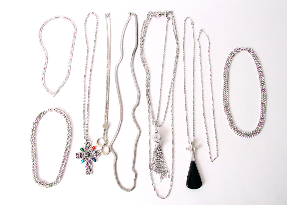 Collection of Silver Tone Necklaces