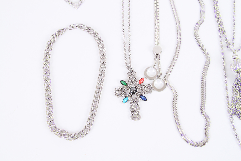 Collection of Silver Tone Necklaces