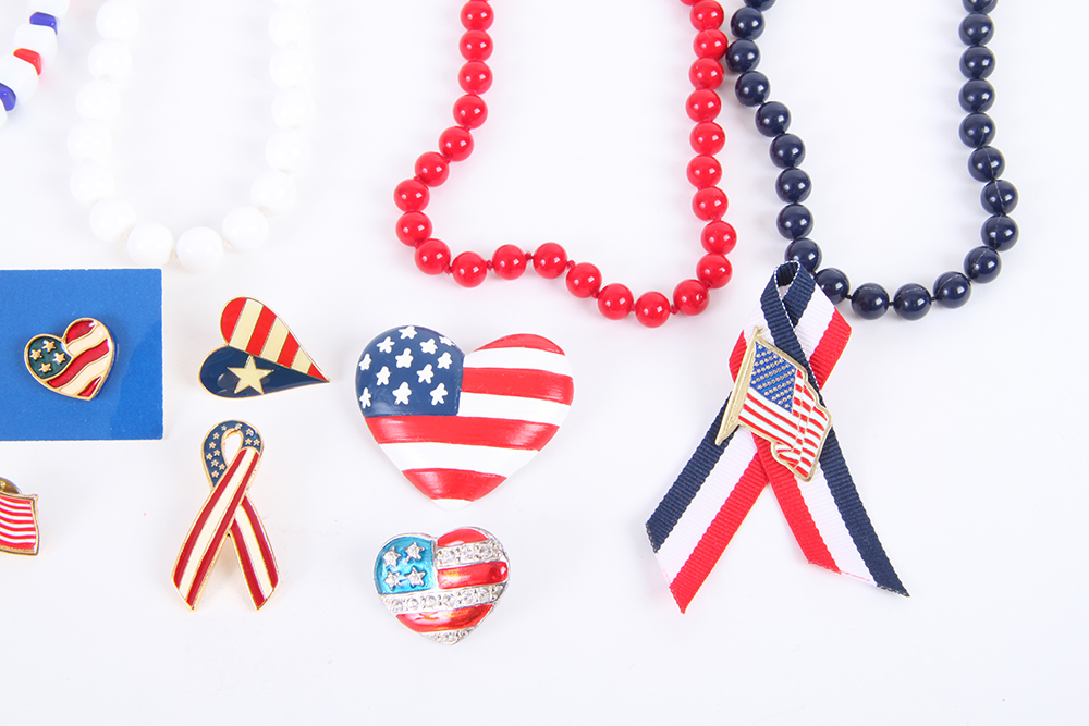 Red, White, and Blue America Themed Jewelry