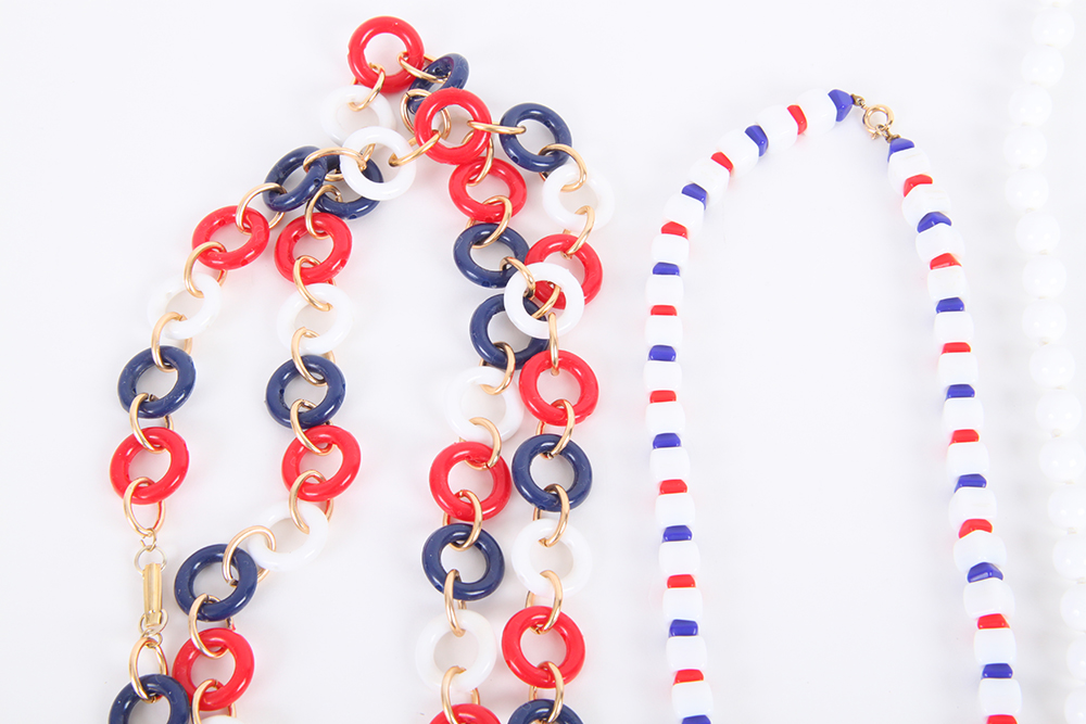 Red, White, and Blue America Themed Jewelry