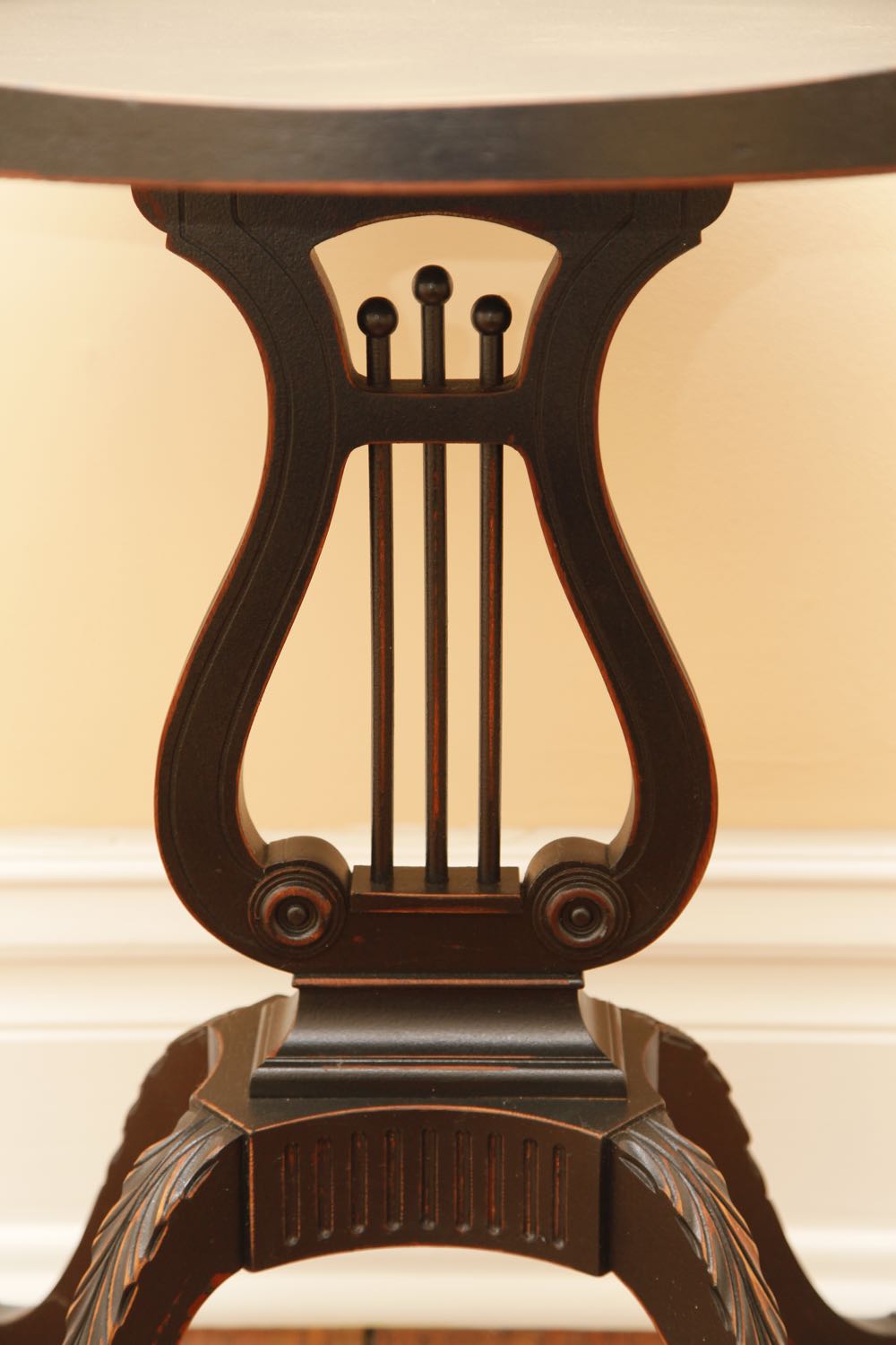 Vintage Lyre Duncan Phyfe Style Side Table