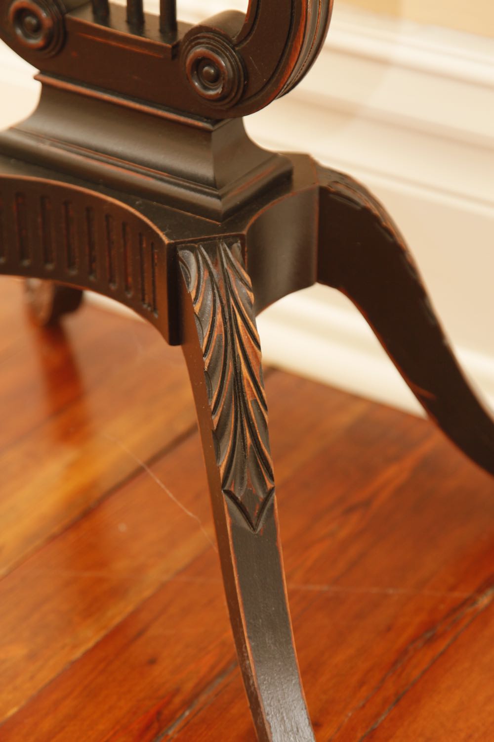 Vintage Lyre Duncan Phyfe Style Side Table