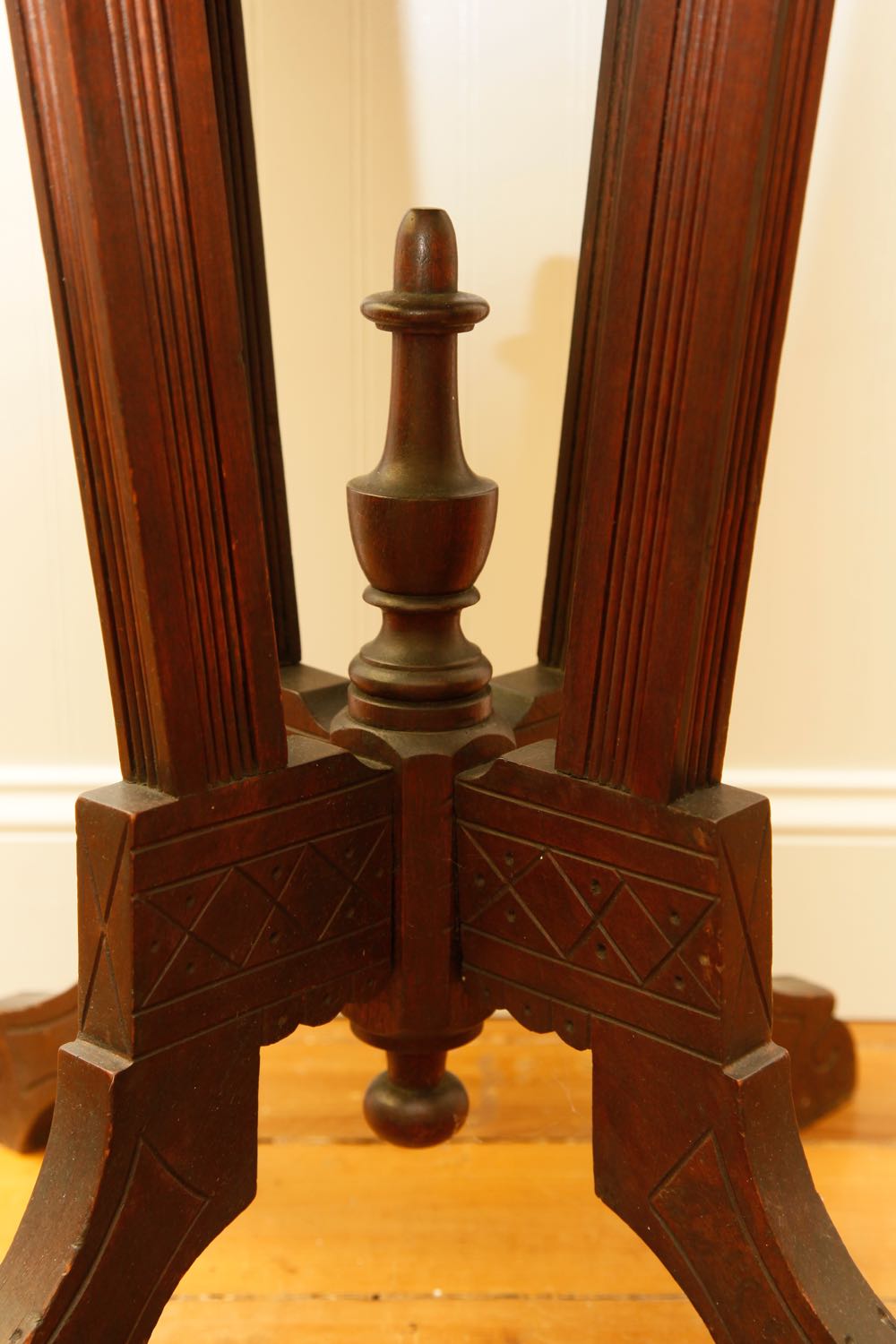 Eastlake Style Walnut and Marble Table