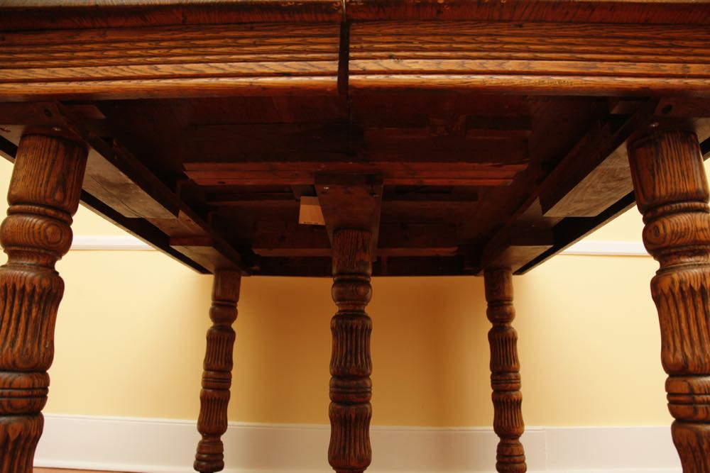 Five Leg Square Oak Table