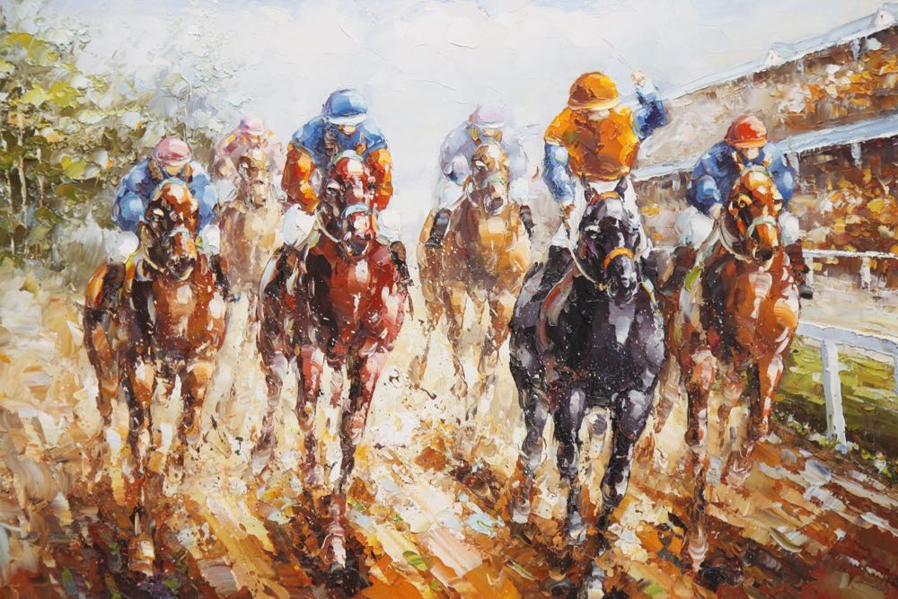 Rogers Original Oil Horse Racing