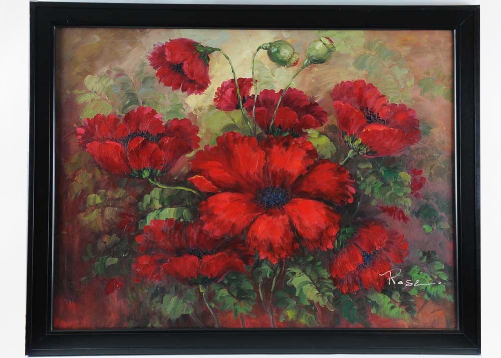 Original Framed Acrylic Painting By Rose