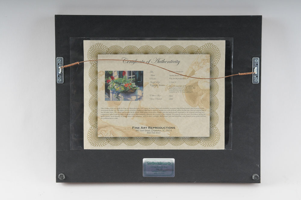 Framed Floral Lithograph by Norma M. Ballentine