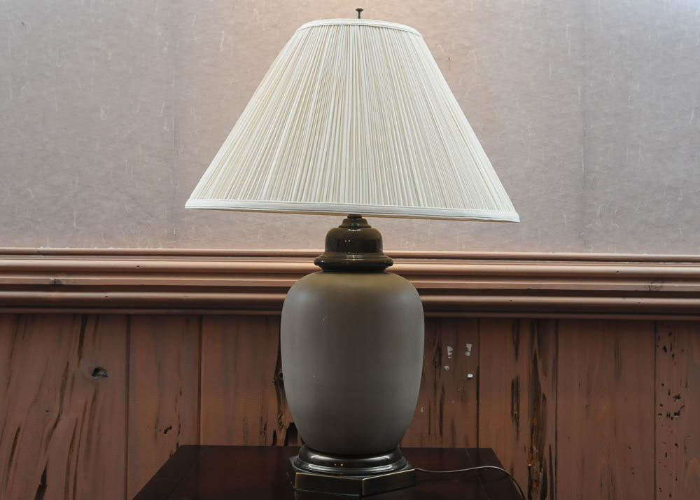 Ceramic Lamp with Brass Base