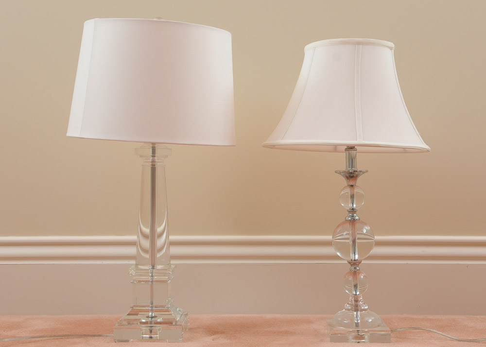 Pair of Glass Table Lamps