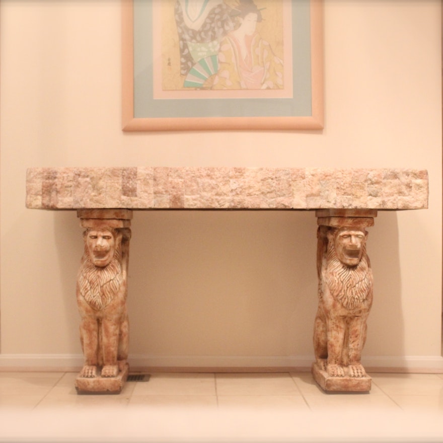 Marble Sphinx Table
