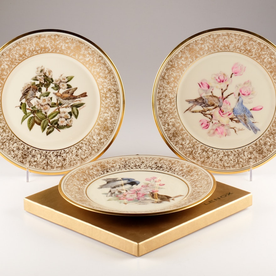 Set of Four Lenox "Boehm Birds" Plates