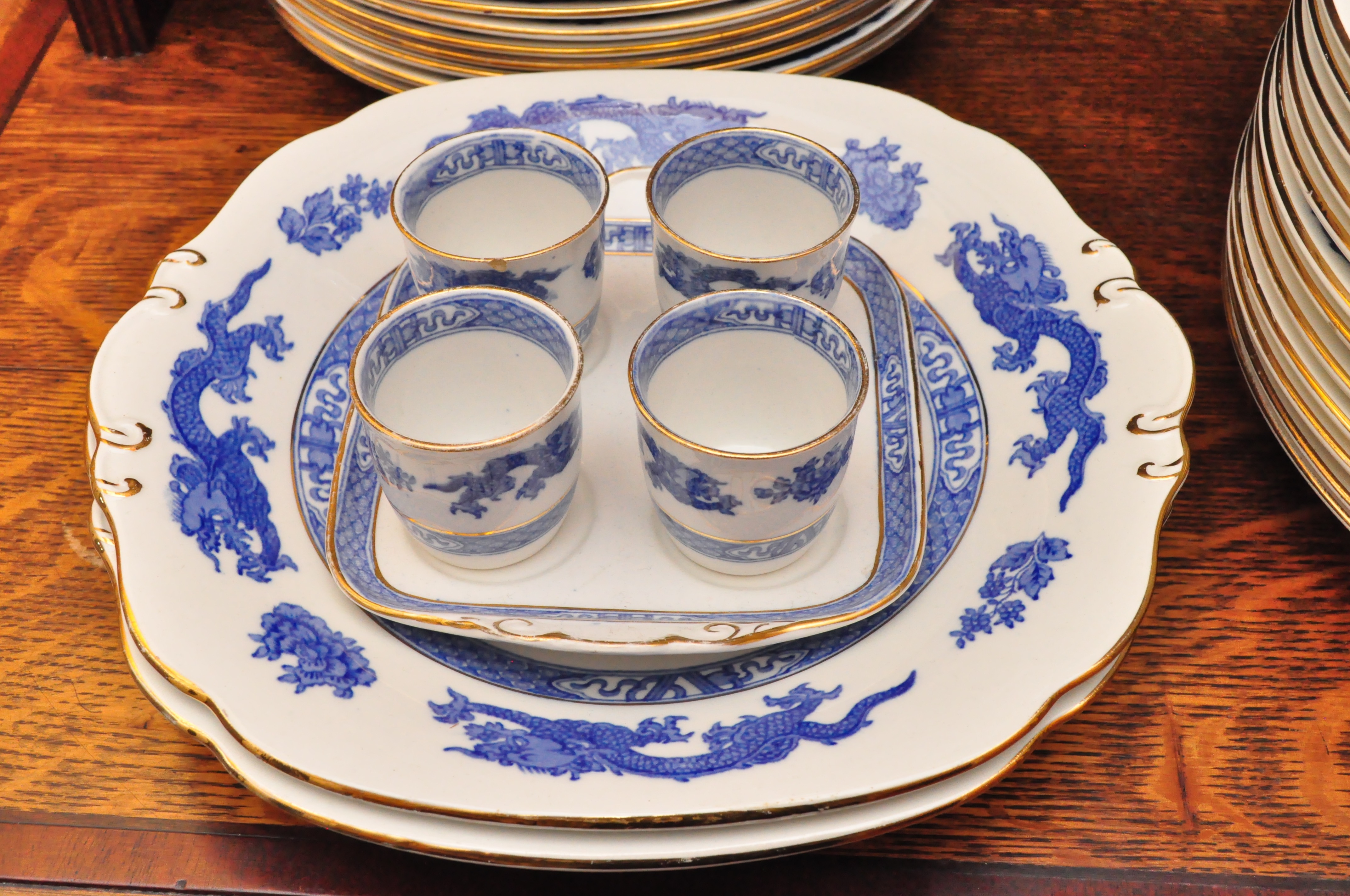 Vintage Chinese Dragon Royal Cauldon China Set