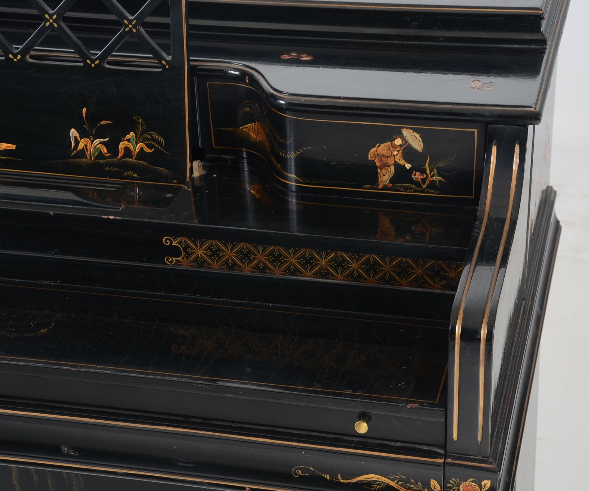 Janssen Upright Piano With Chinoiserie