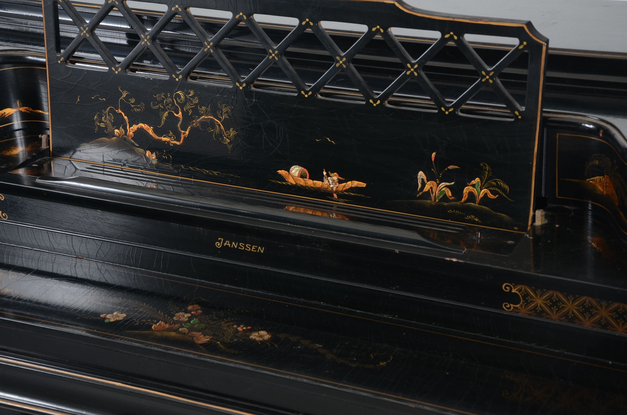 Janssen Upright Piano With Chinoiserie