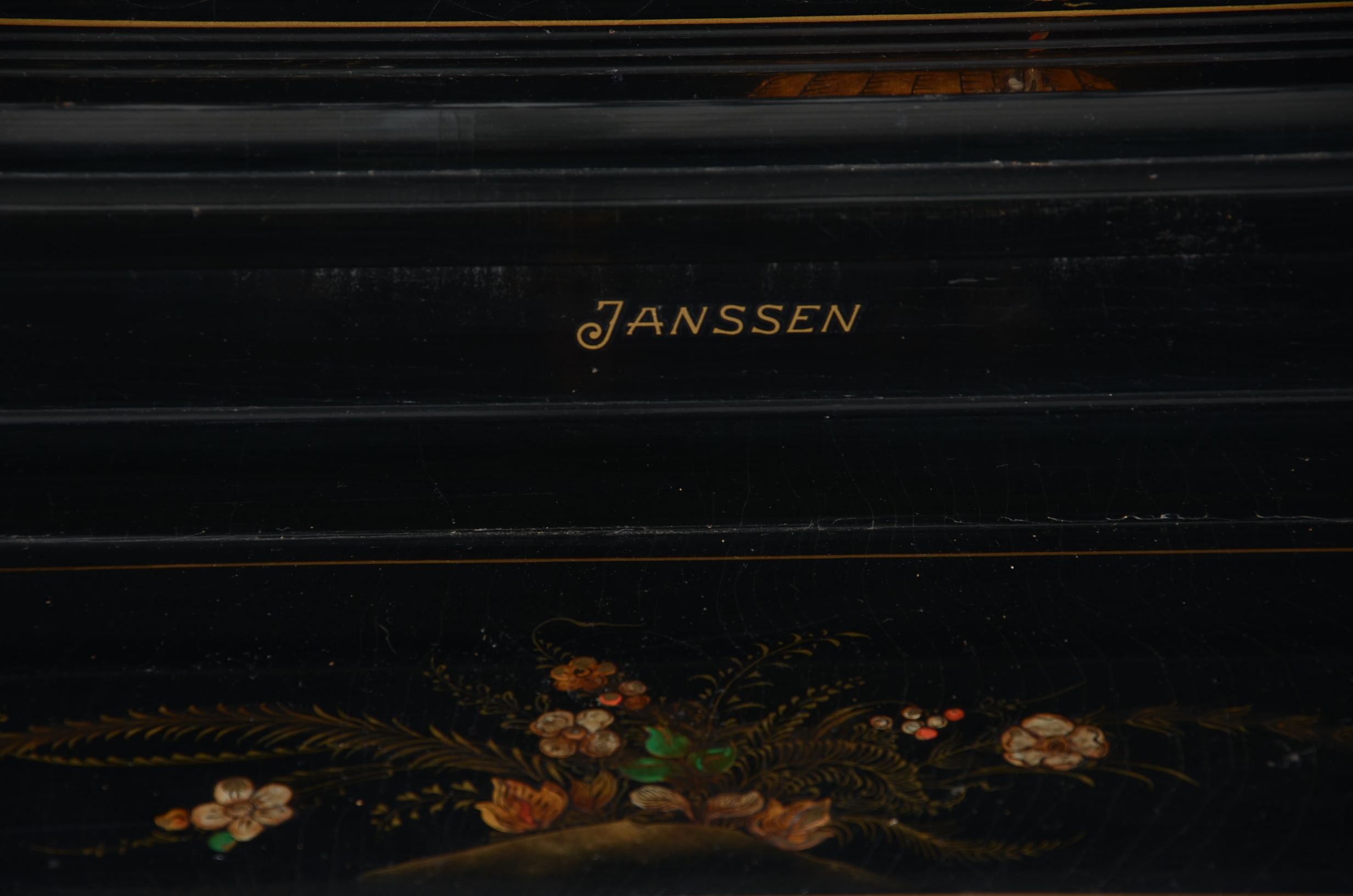 Janssen Upright Piano With Chinoiserie