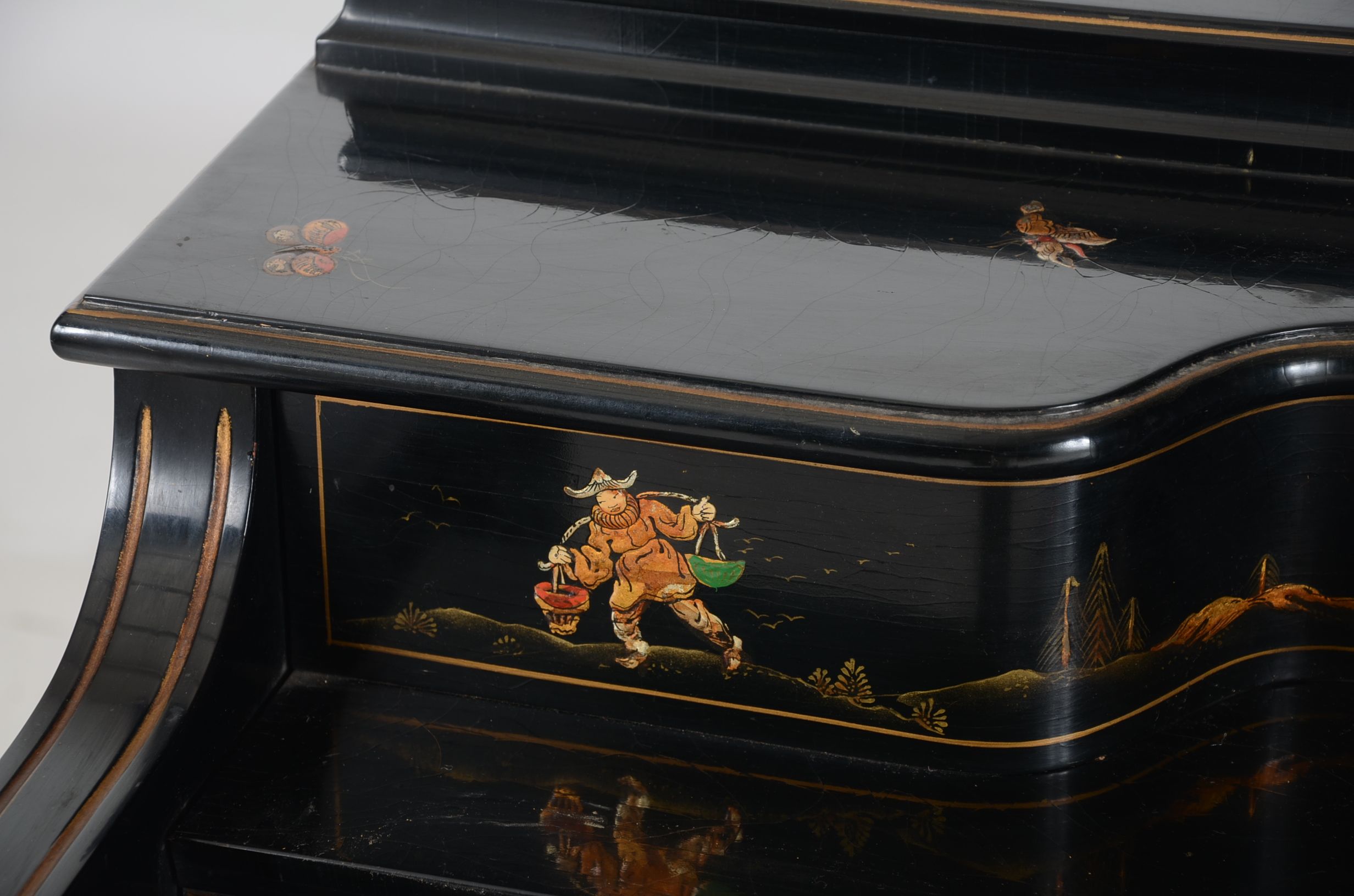 Janssen Upright Piano With Chinoiserie