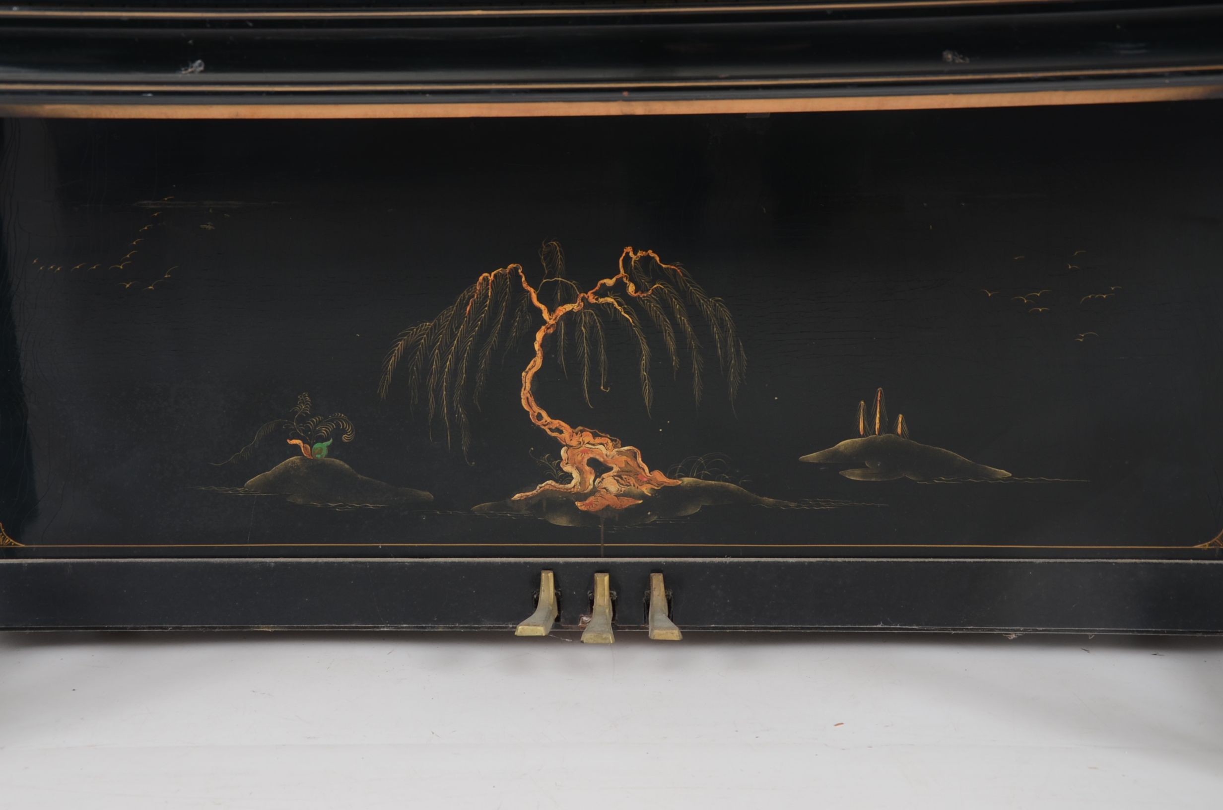 Janssen Upright Piano With Chinoiserie
