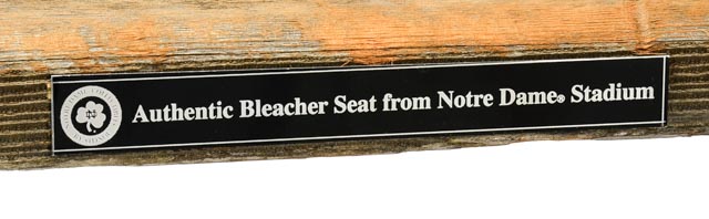 Notre Dame Stadium Seat Bench   Steiner  COA