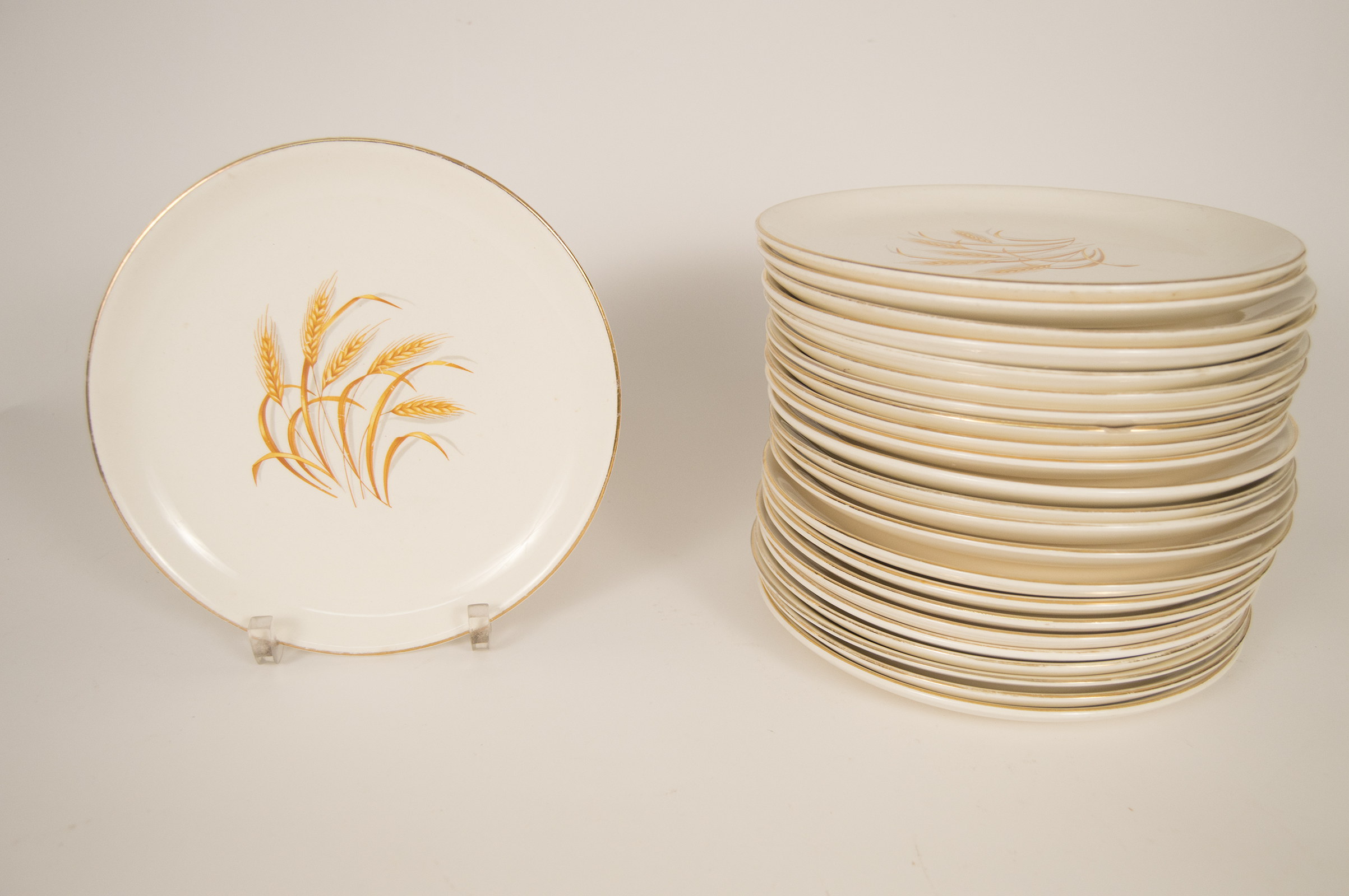 Vintage Set of Golden Wheat Dishes