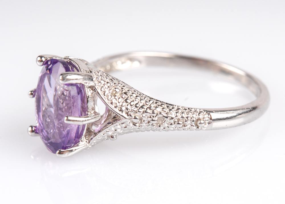 Amethyst and Diamond Ring