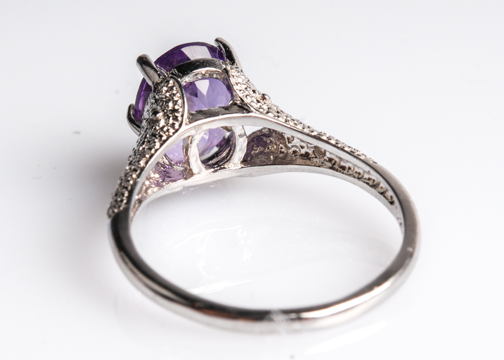 Amethyst and Diamond Ring