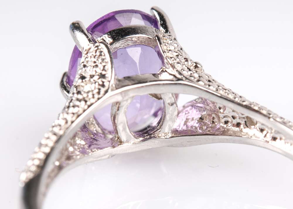 Amethyst and Diamond Ring