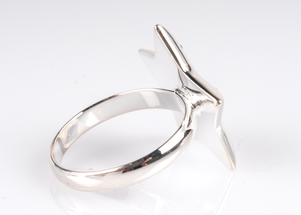 Sterling Silver Ring with Austrian Crystals.