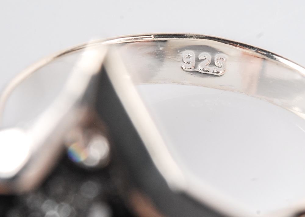 Sterling Silver Ring with Austrian Crystals.