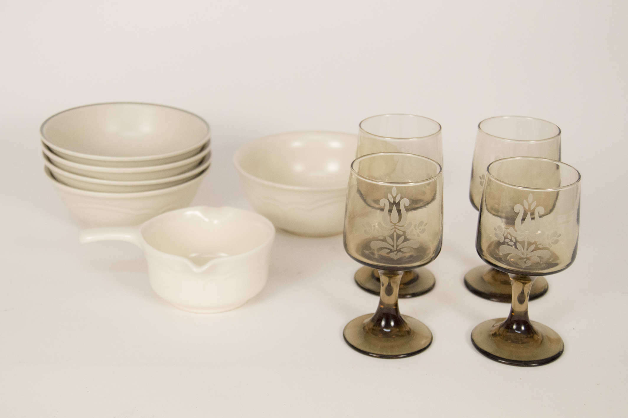 Pfaltzgraff Bowls and Wine Glasses