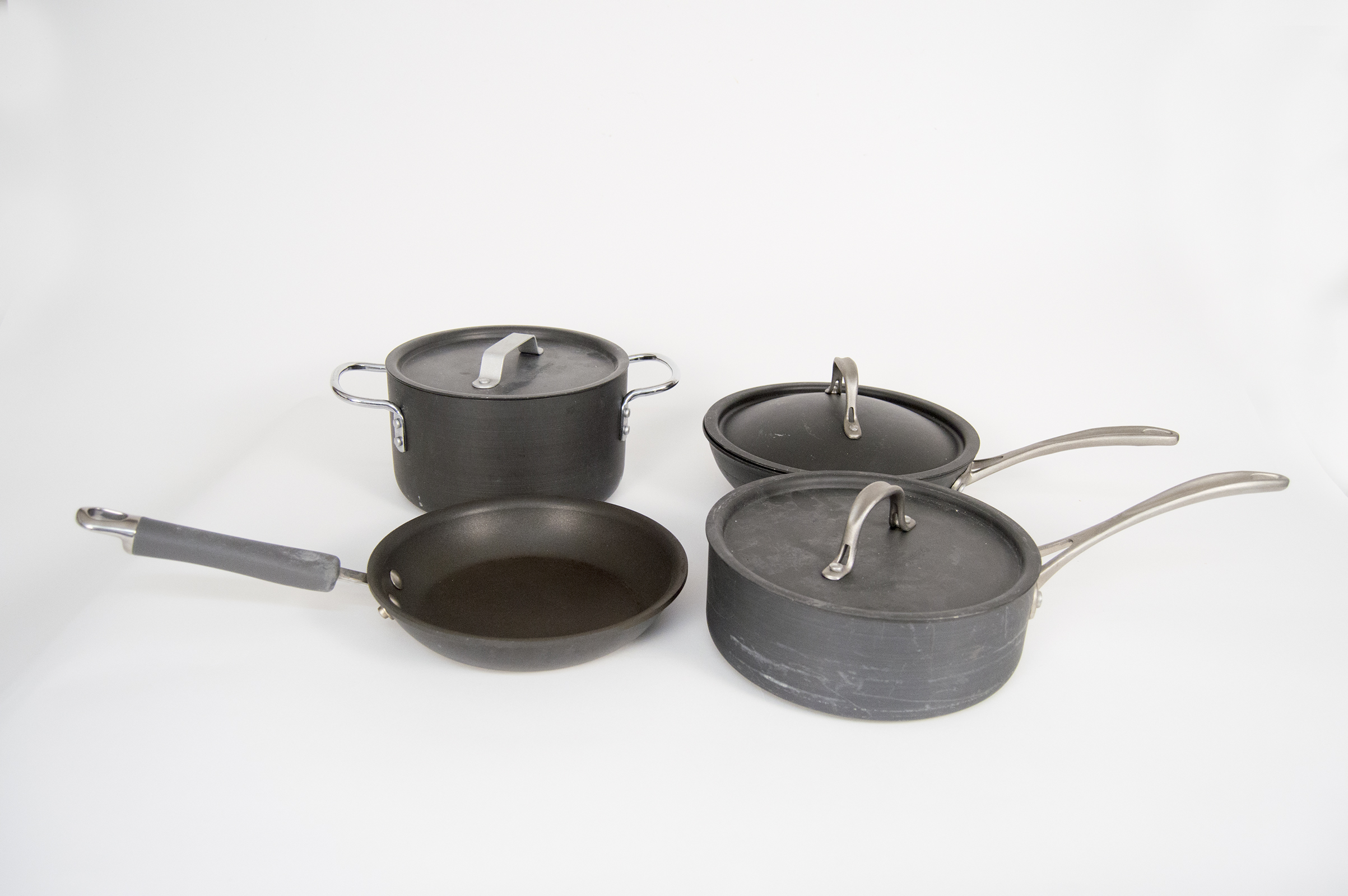Set of Black Pots and Pans