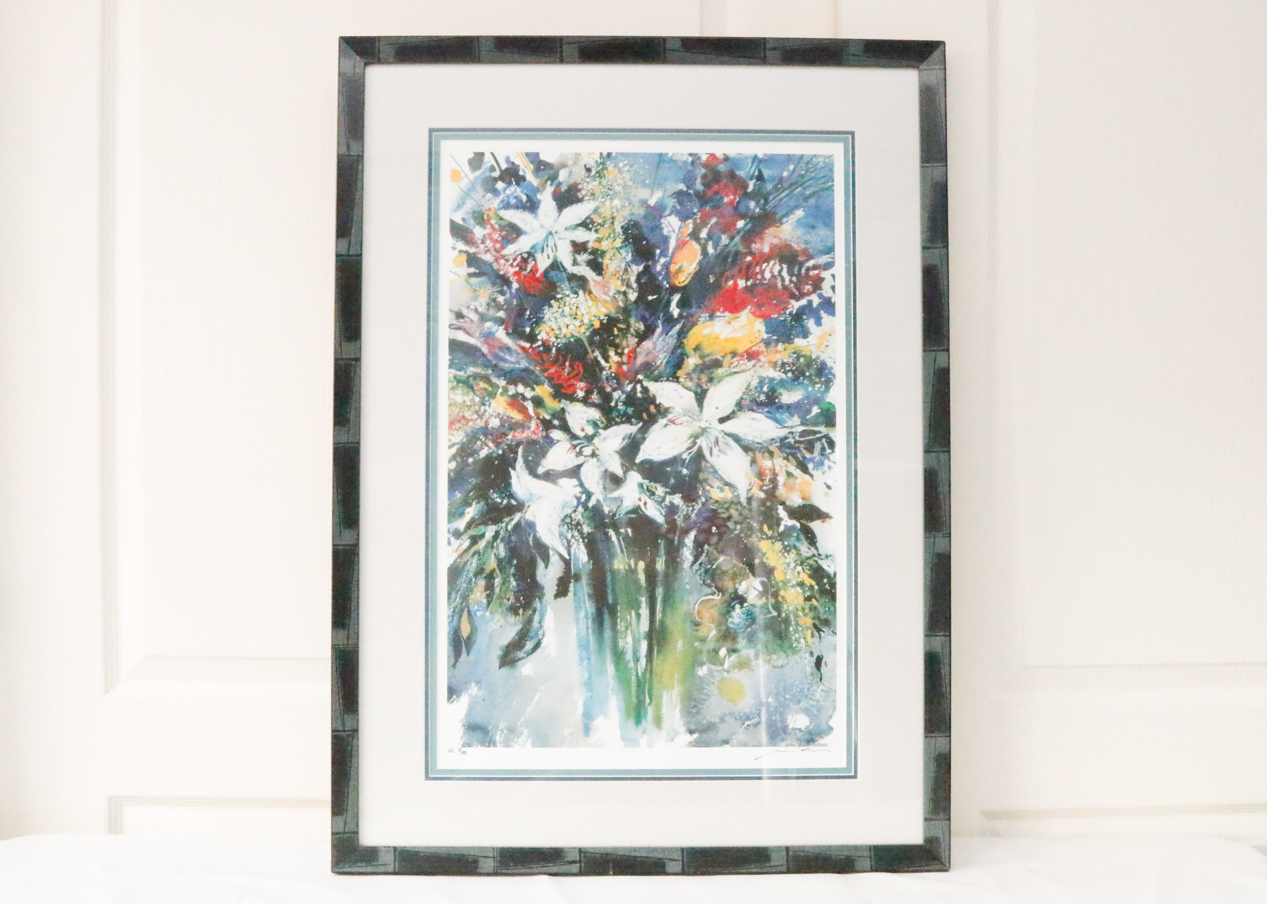 Signed and Numbered Misha Lenn Seriolithograph "White Lilies"