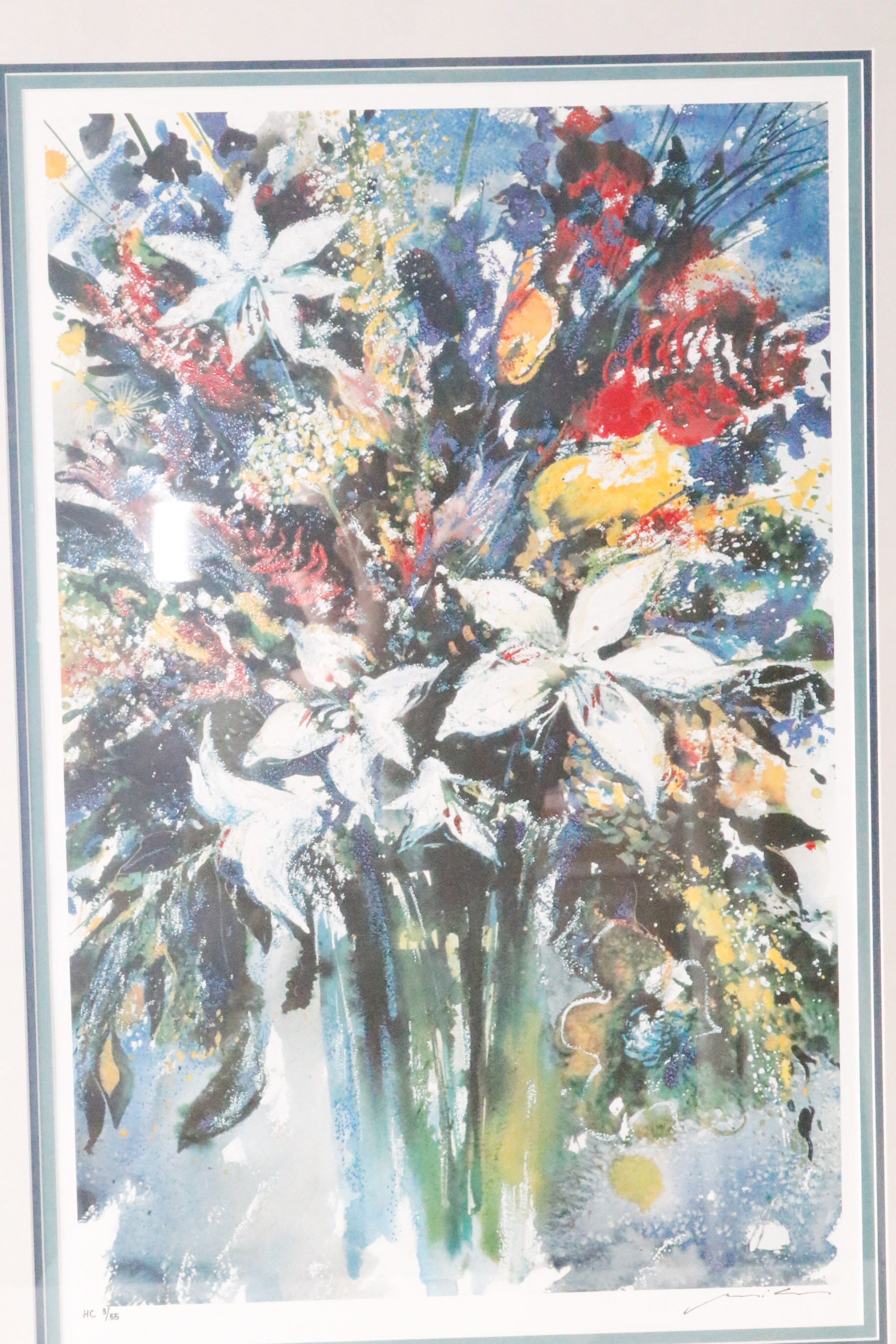 Signed and Numbered Misha Lenn Seriolithograph "White Lilies"
