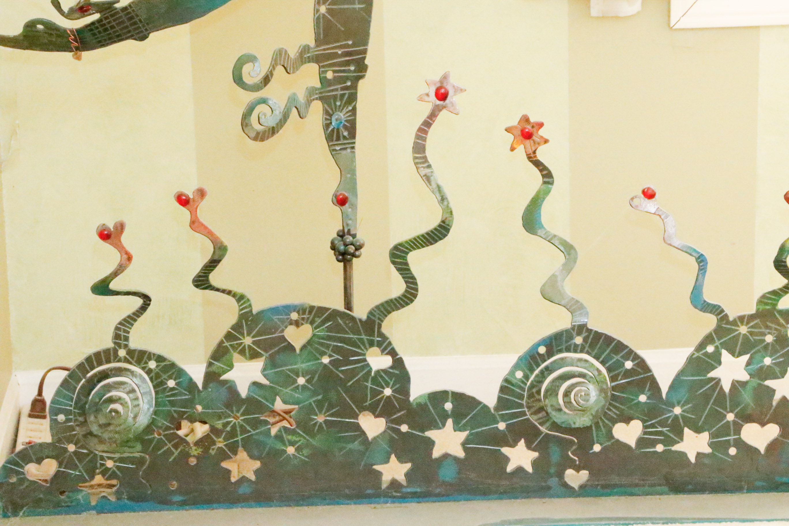 Original Edward Casagrande Metalwork Sculpture Female in Clouds