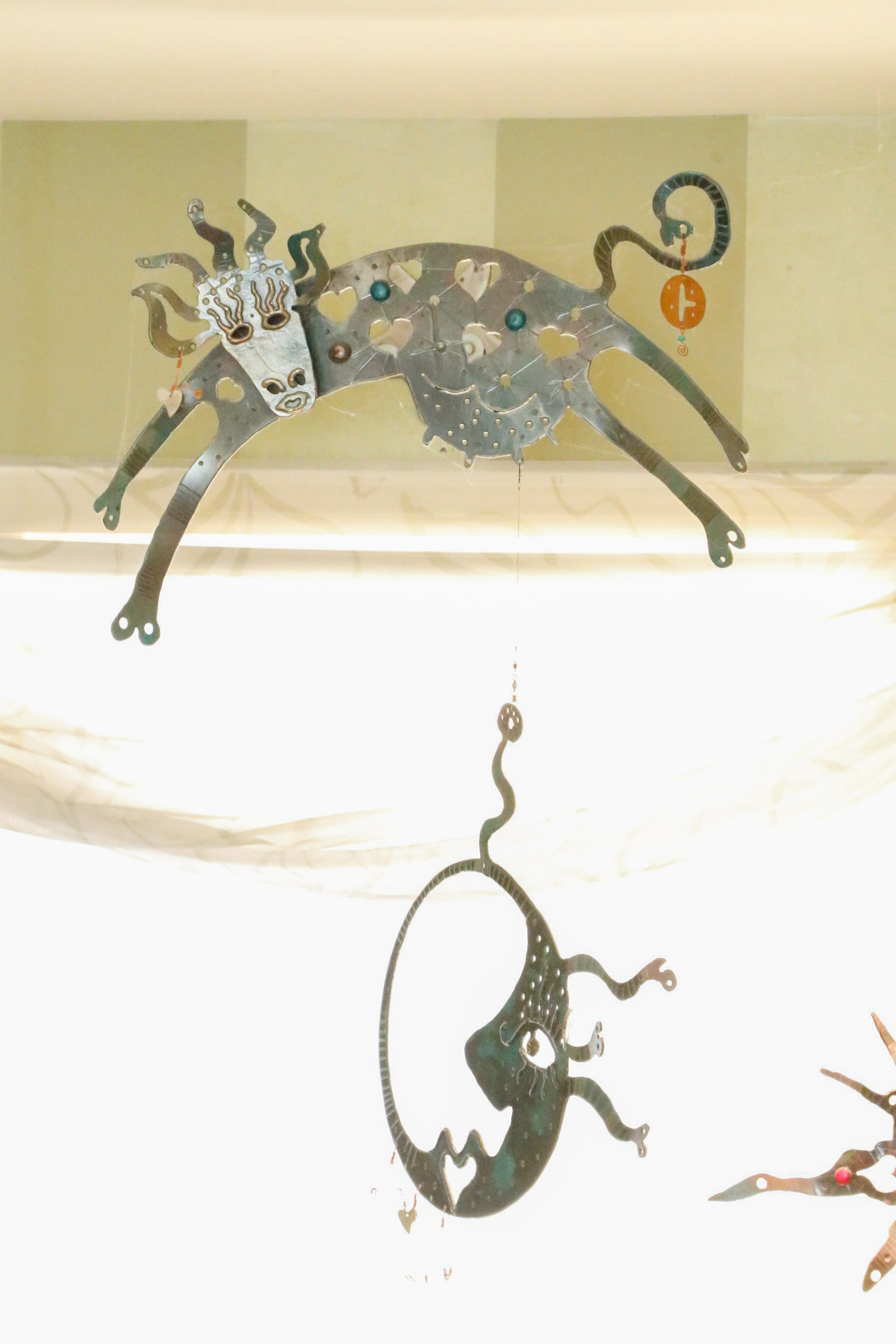 Original Edward Casagrande Metalwark Sculpture Cow Over the Moon