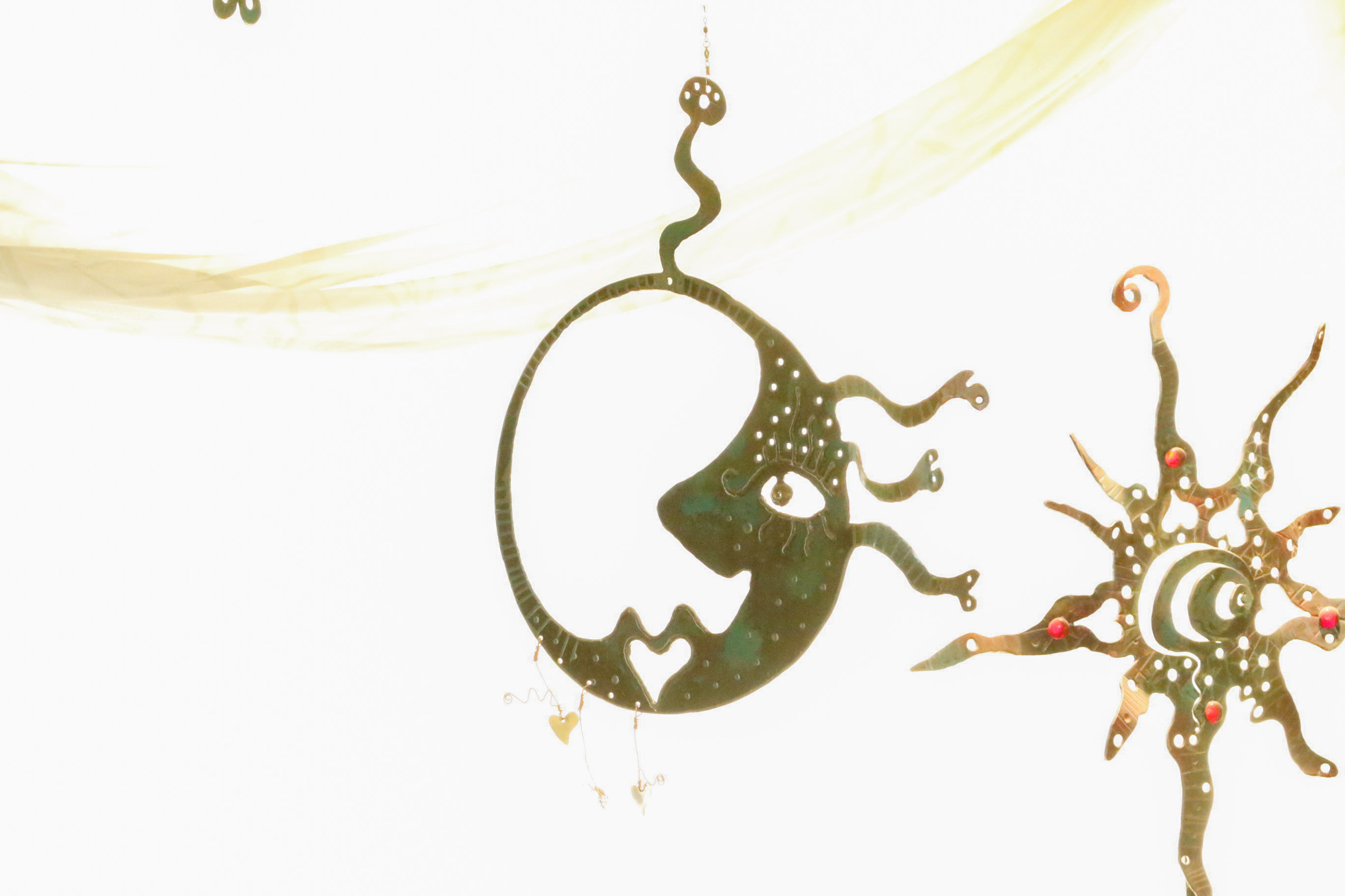 Original Edward Casagrande Metalwark Sculpture Cow Over the Moon