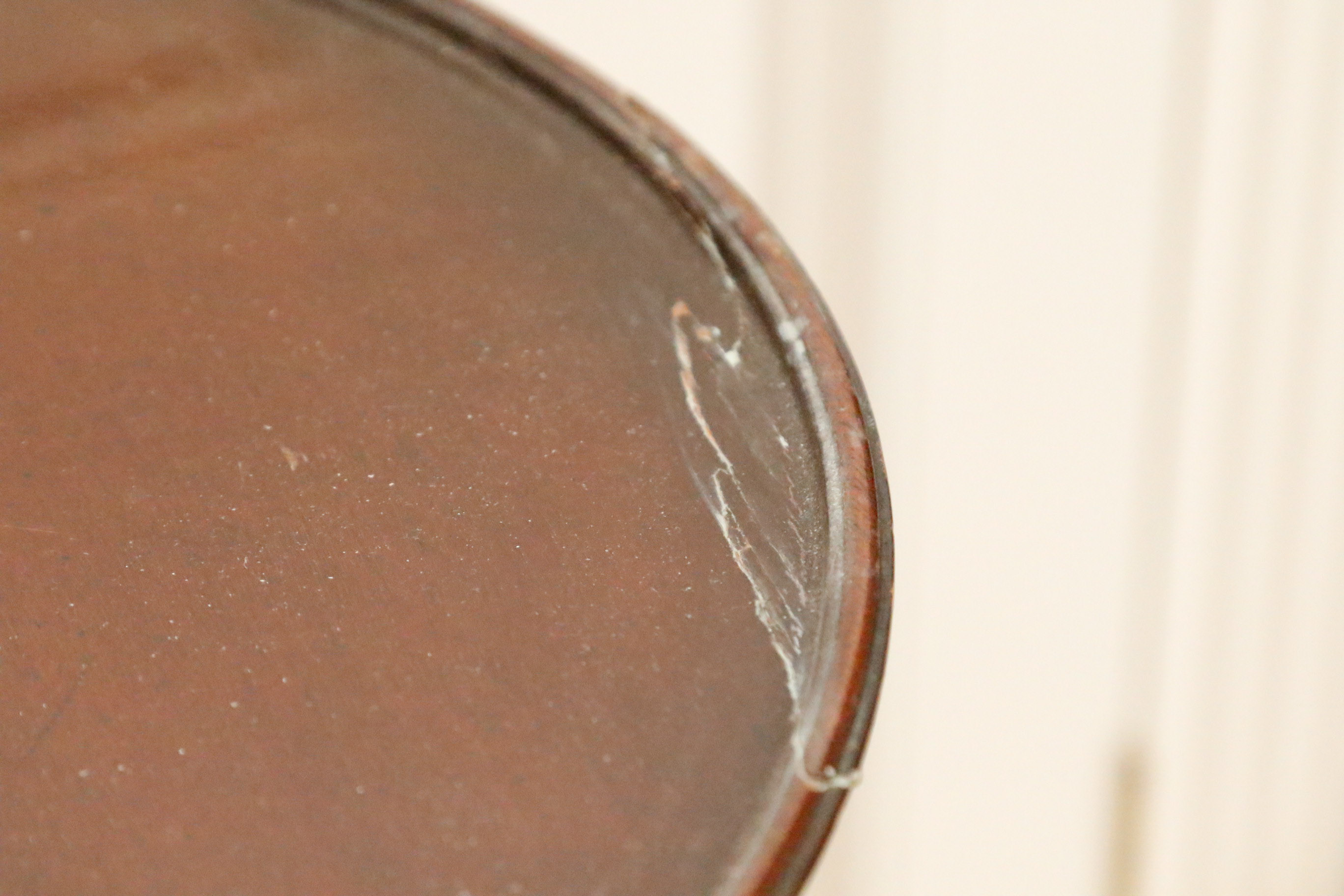 Mahogany Pedestal Side Table with Silver Plate Serving Tray