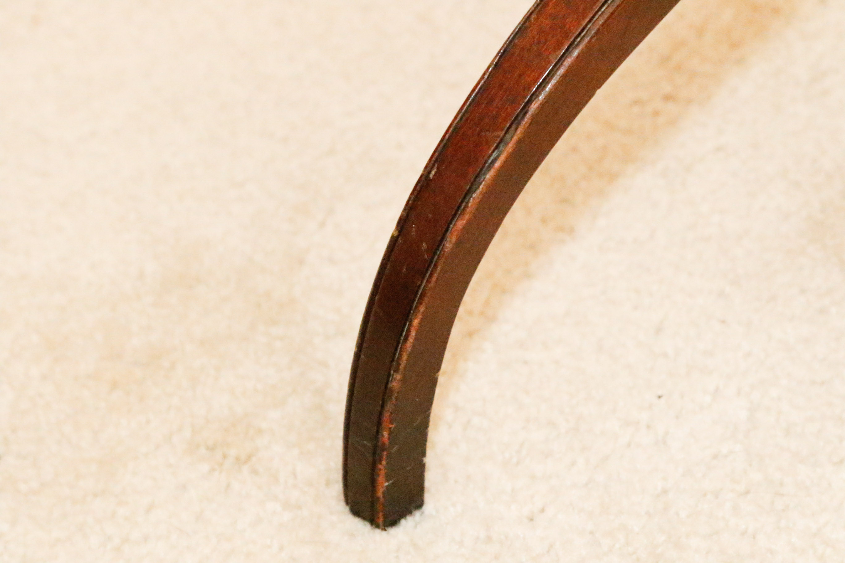 Mahogany Pedestal Side Table with Silver Plate Serving Tray