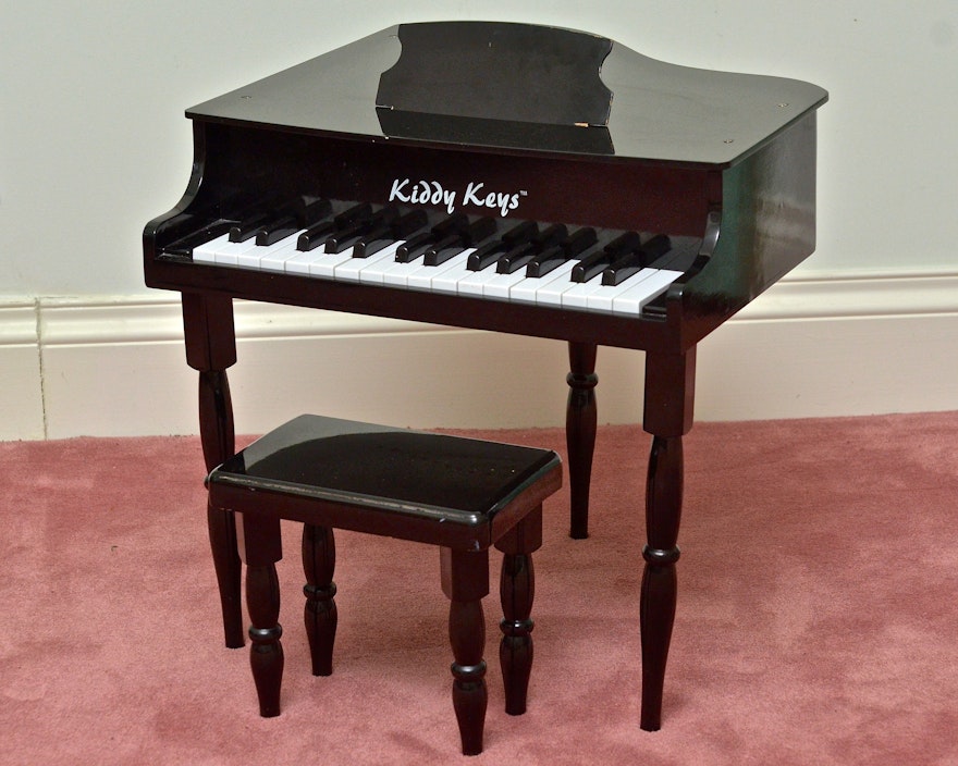 Kiddy Keys Toy Baby Grand Piano with Bench