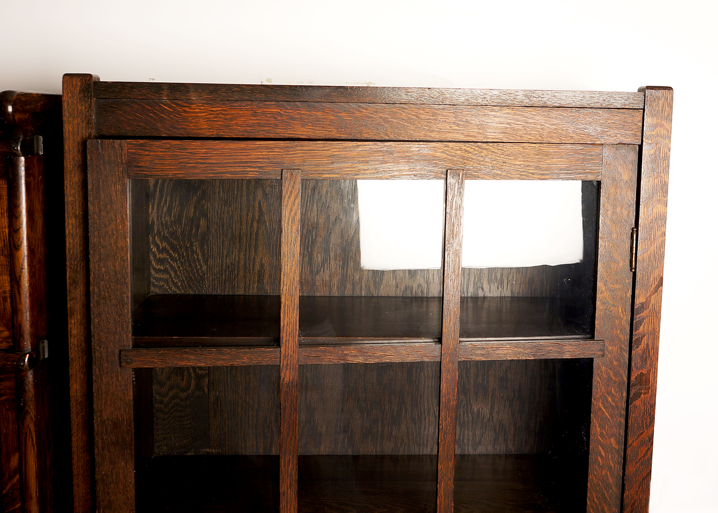 Oak Arts and Crafts Mission Style Single Door Bookcase