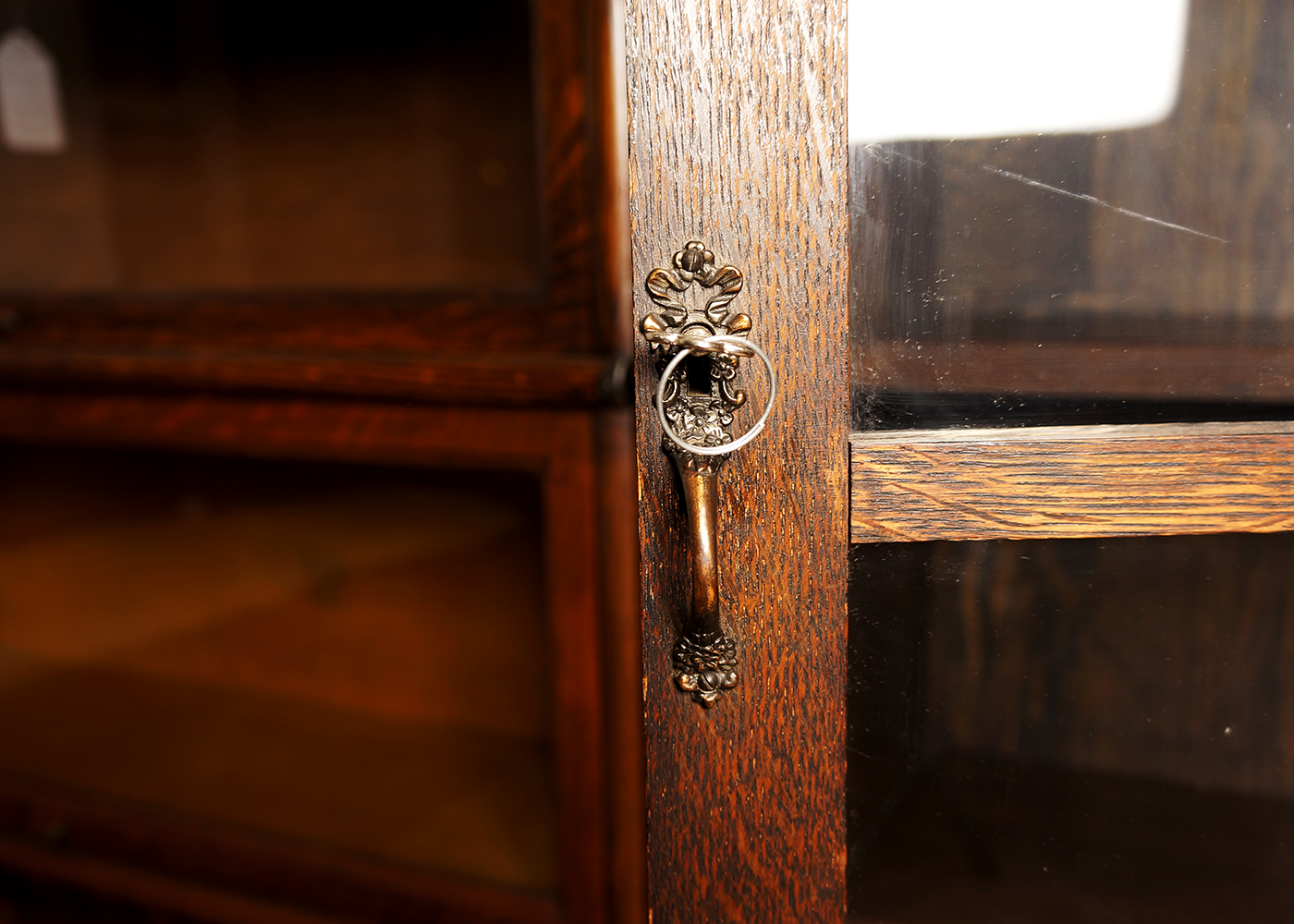 Oak Arts and Crafts Mission Style Single Door Bookcase