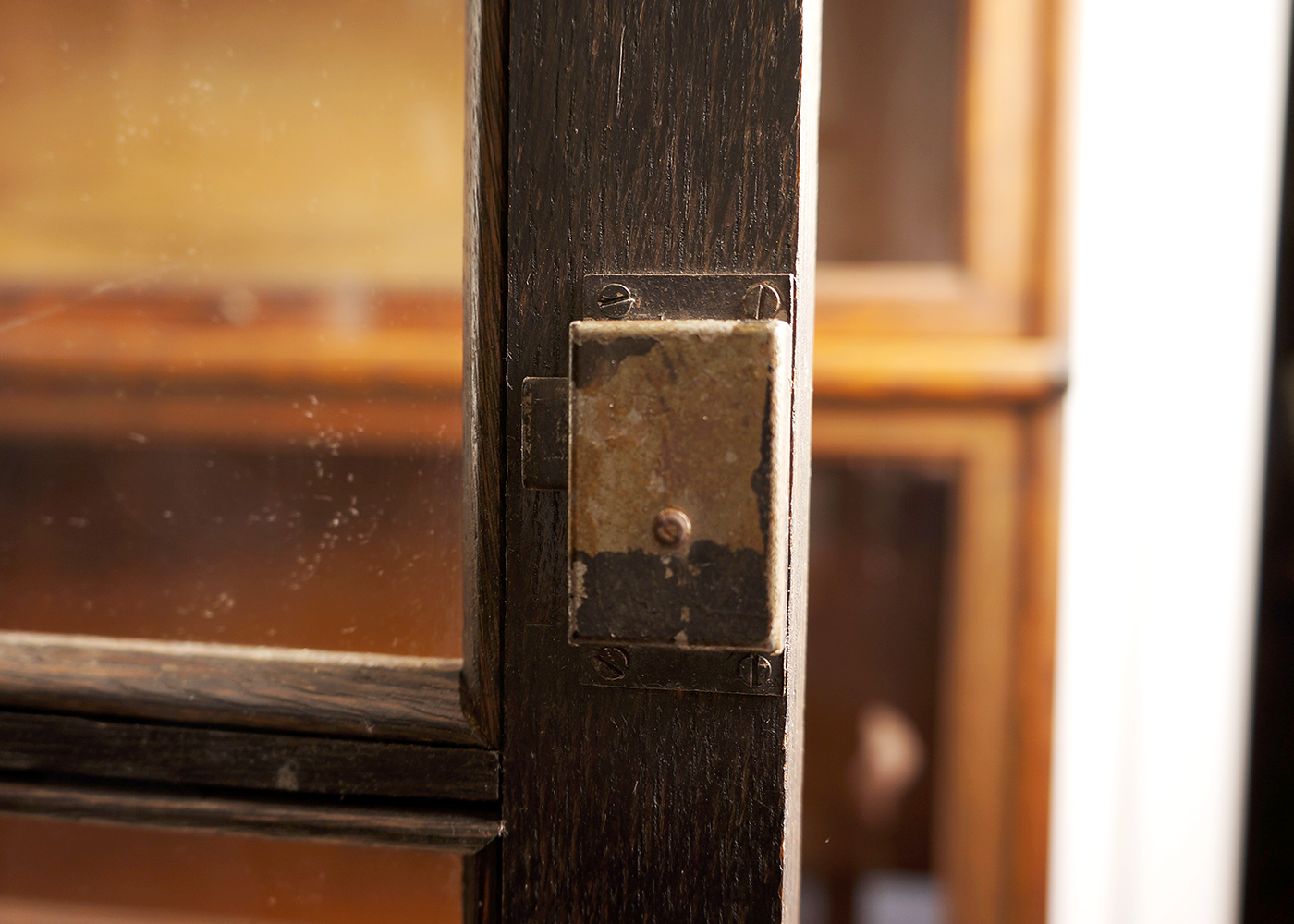 Oak Arts and Crafts Mission Style Single Door Bookcase