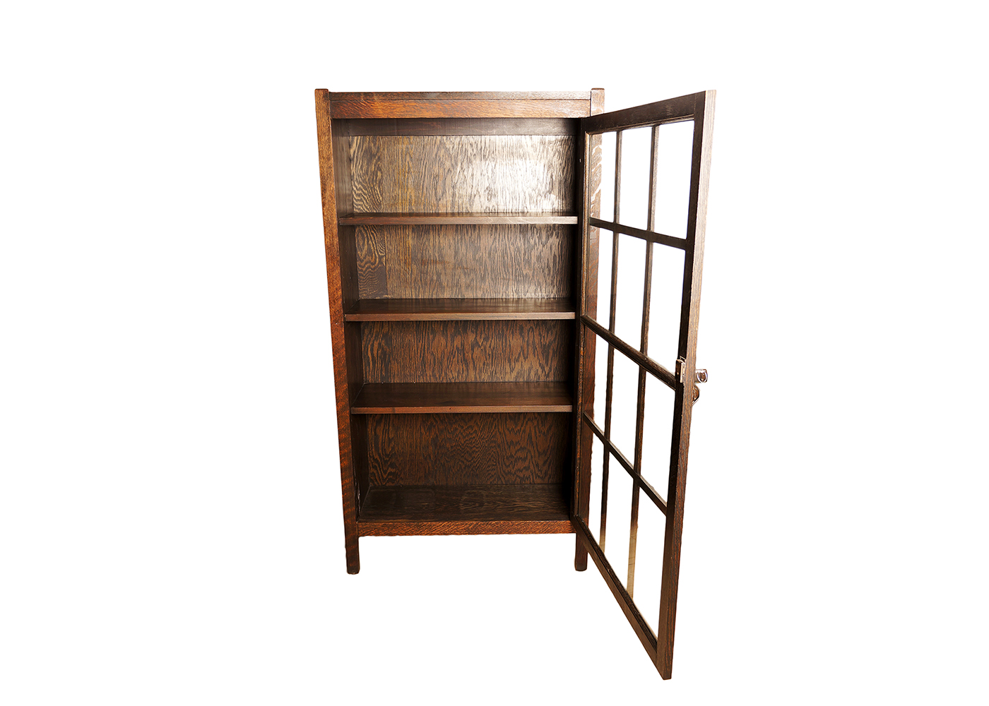 Oak Arts and Crafts Mission Style Single Door Bookcase