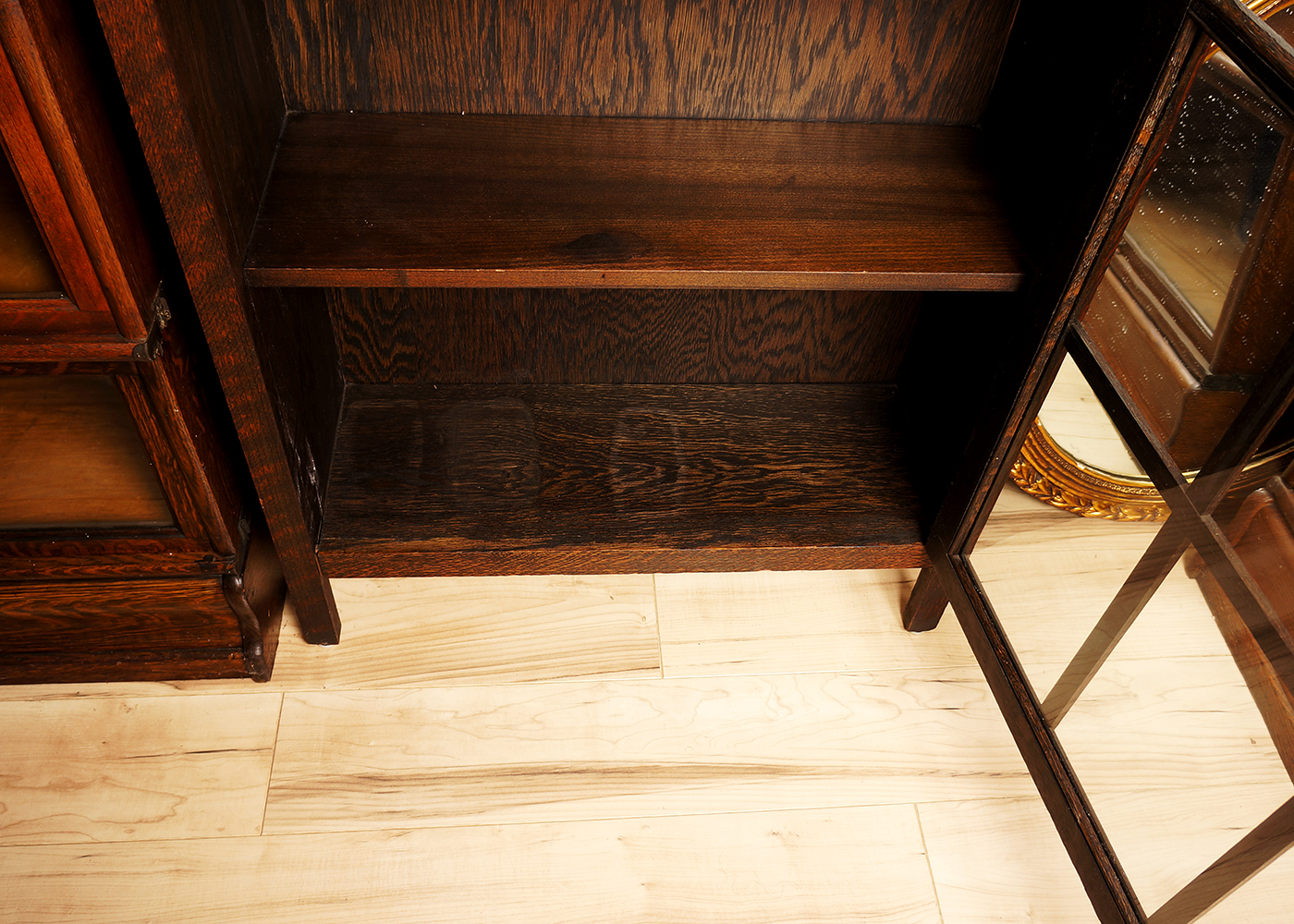 Oak Arts and Crafts Mission Style Single Door Bookcase