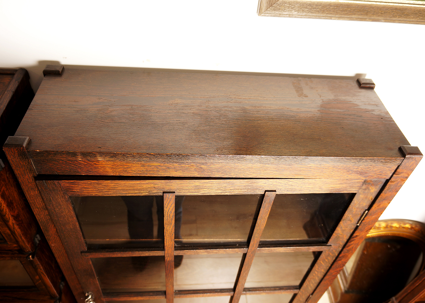 Oak Arts and Crafts Mission Style Single Door Bookcase