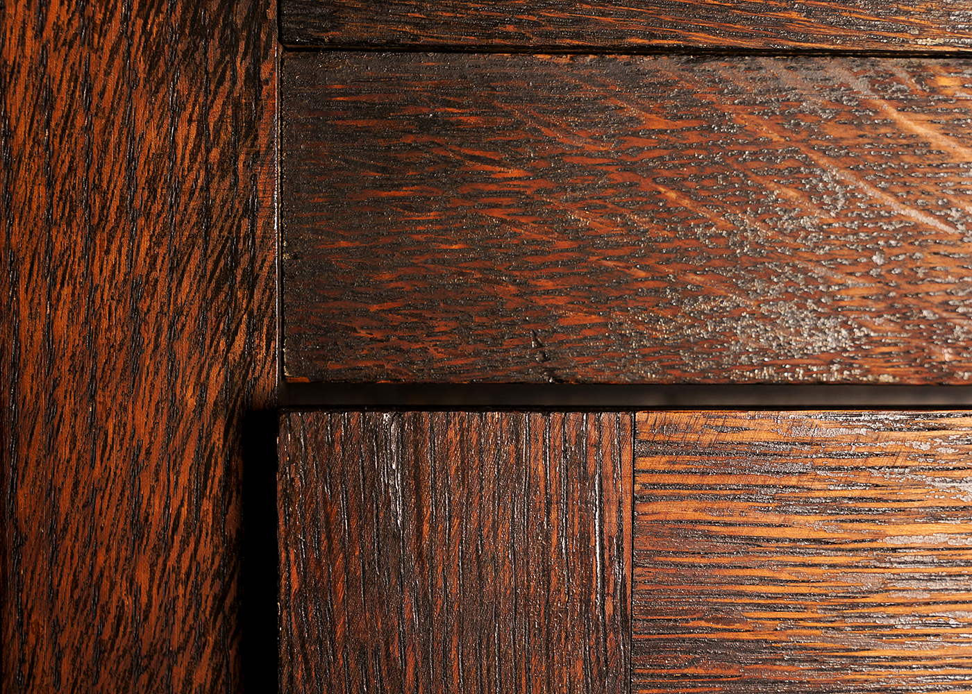 Oak Arts and Crafts Mission Style Single Door Bookcase