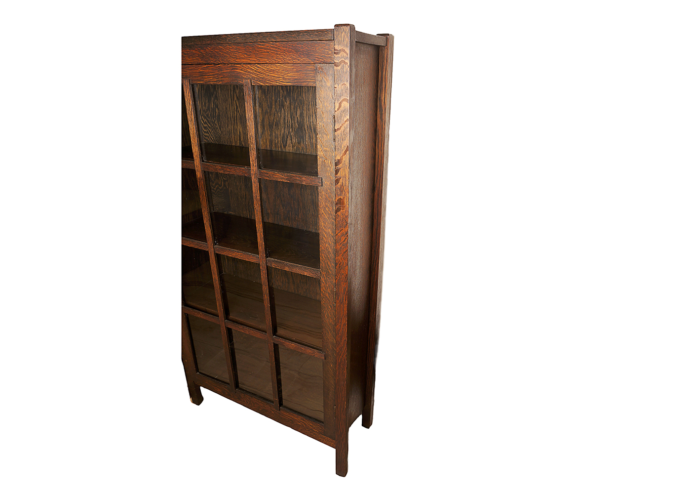 Oak Arts and Crafts Mission Style Single Door Bookcase