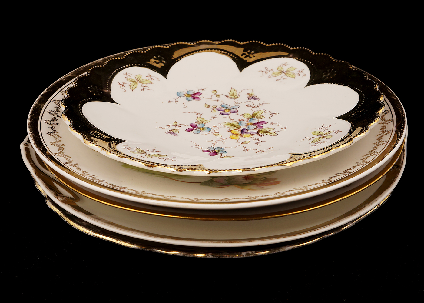 Gold Tone Rimmed Plate Collection